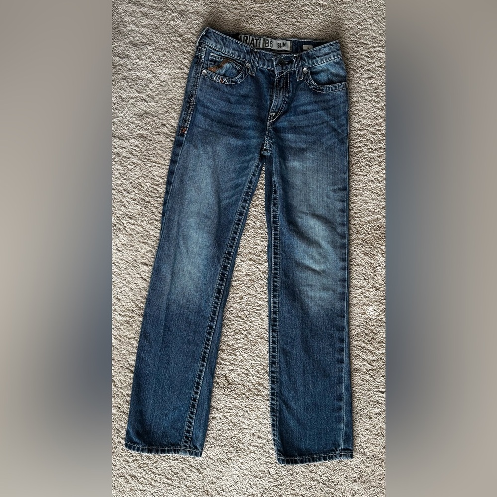 Ariat Kids Blue Jeans Sz 12 slim adjustable waistband